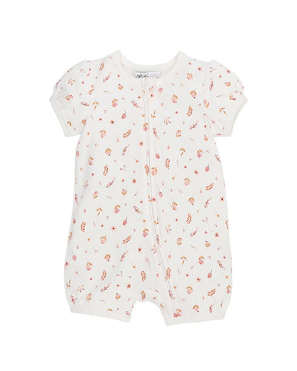 Billie Organic Ditsy Floral SS Zipsuit