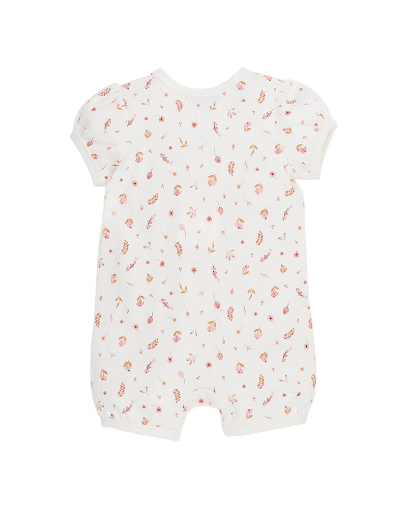 Billie Organic Ditsy Floral SS Zipsuit
