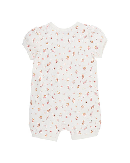 Billie Organic Ditsy Floral SS Zipsuit