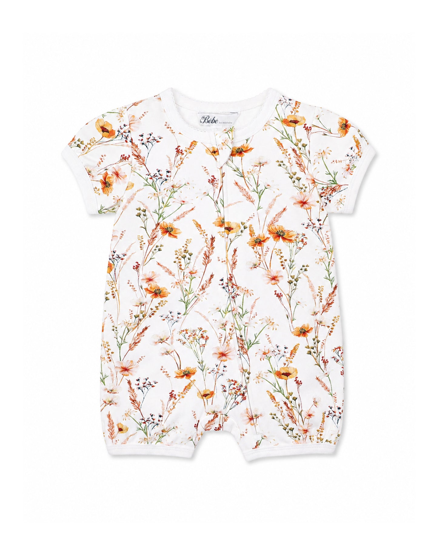 Taylor Floral Organic SS Zip Romper