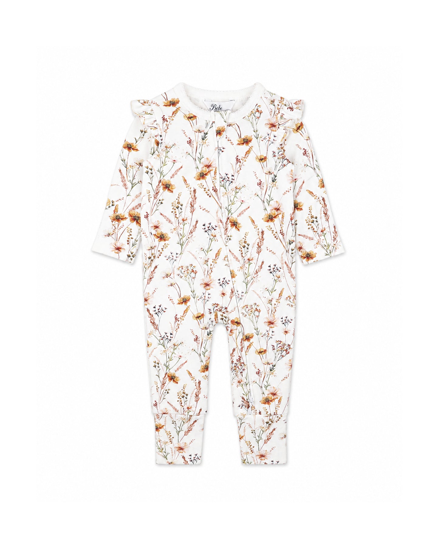 Taylor Floral Organic LS Zip Romper