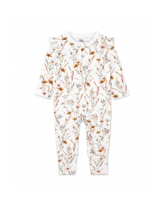 Taylor Floral Organic LS Zip Romper