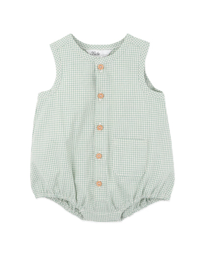 Scout Check Bodysuit - Sage