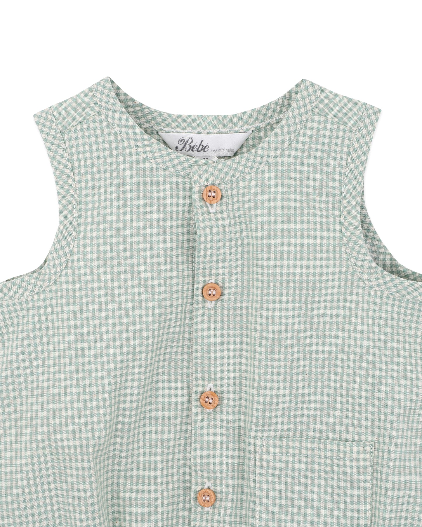 Scout Check Bodysuit - Sage