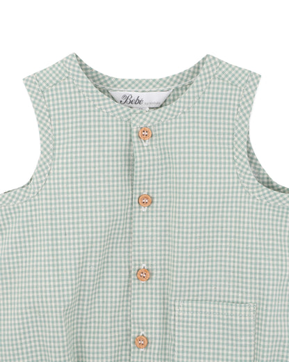 Scout Check Bodysuit - Sage