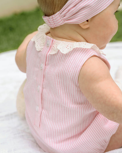 Willa Stripe Lace Collar Bodysuit