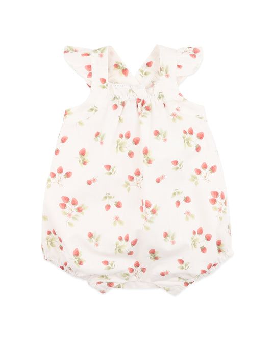 Poppy Strawberry Print Romper