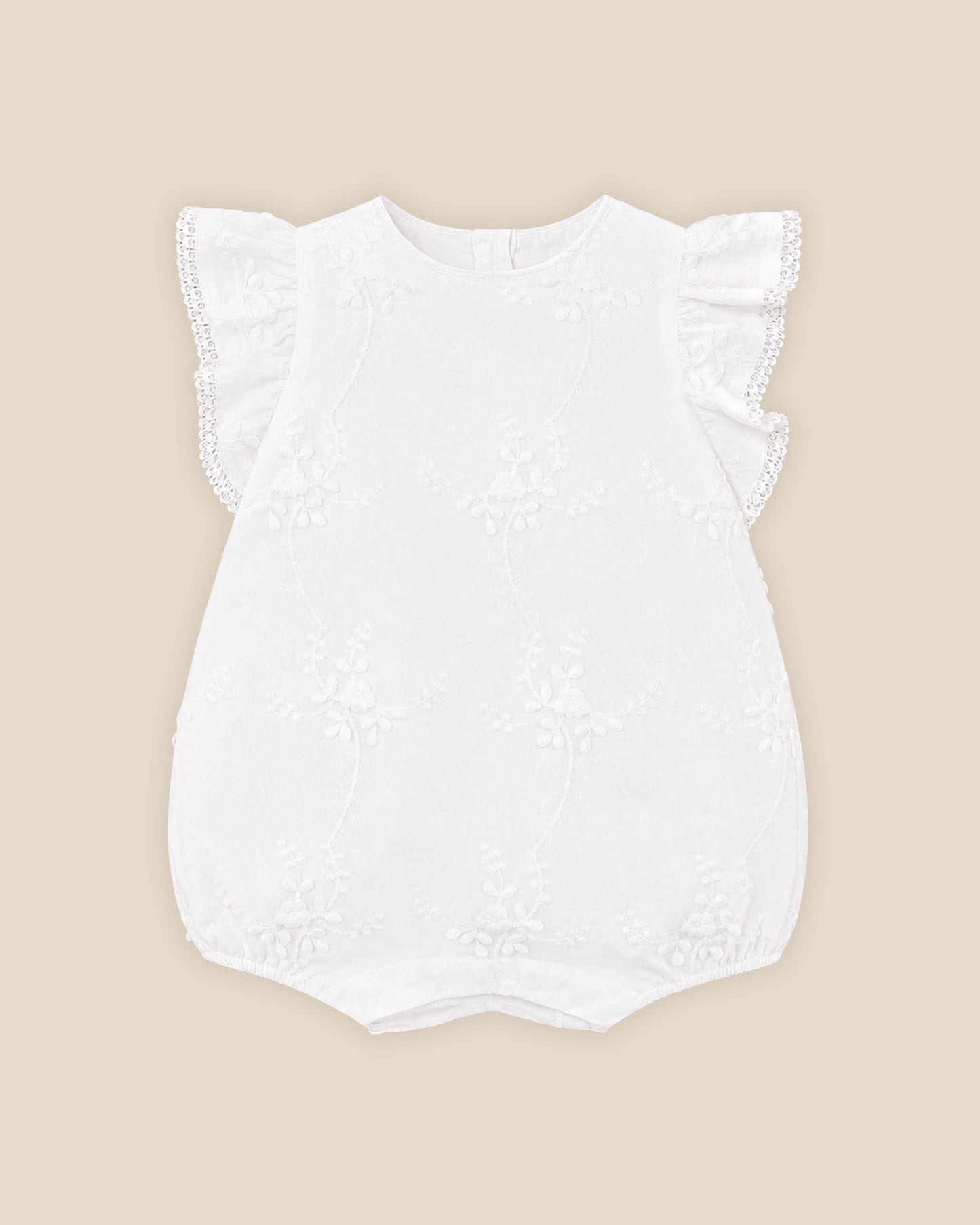 Special Occasion - Embroidered Romper - Ivory