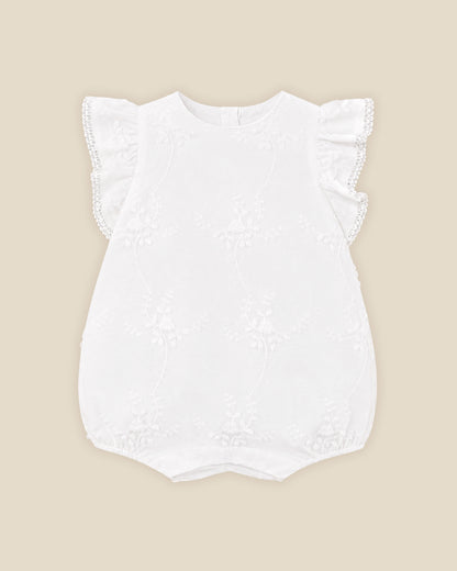 Special Occasion - Embroidered Romper - Ivory