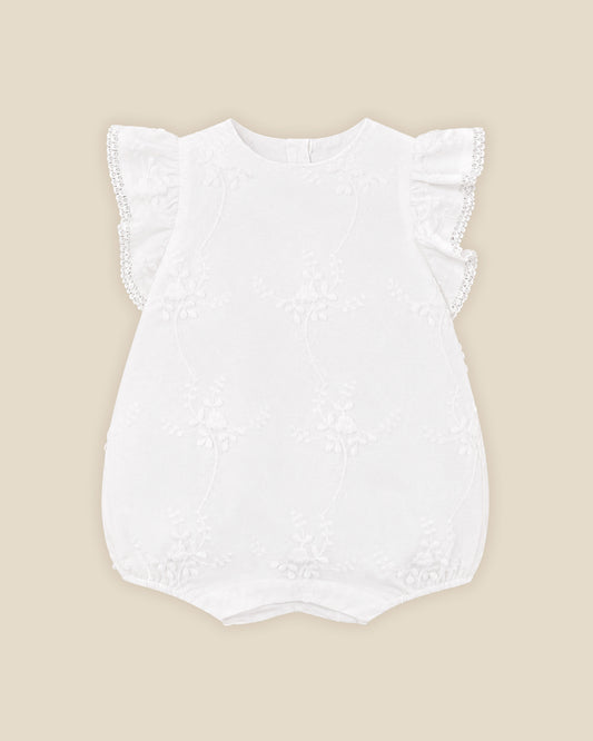 Special Occasion - Embroidered Romper - Ivory