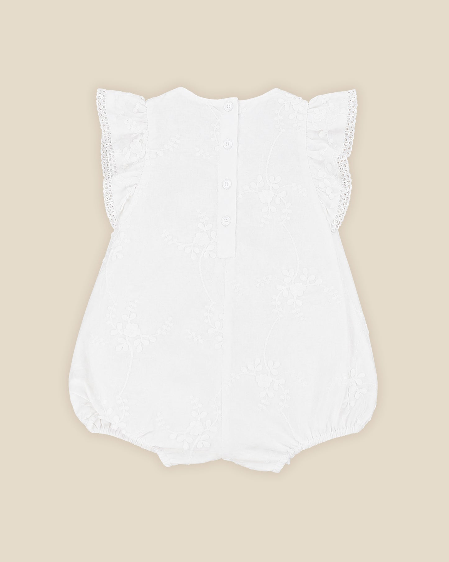 Special Occasion - Embroidered Romper - Ivory