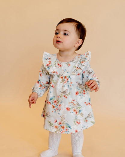 Gemma Bird Print Overlay Dress