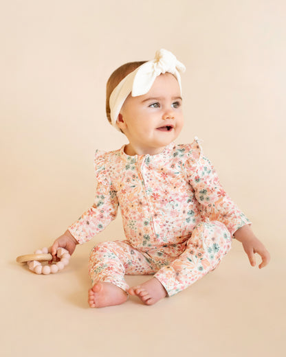 Fern Floral Organic Zipsuit