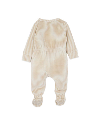 Hunter Stripe Velour Zip Onesie