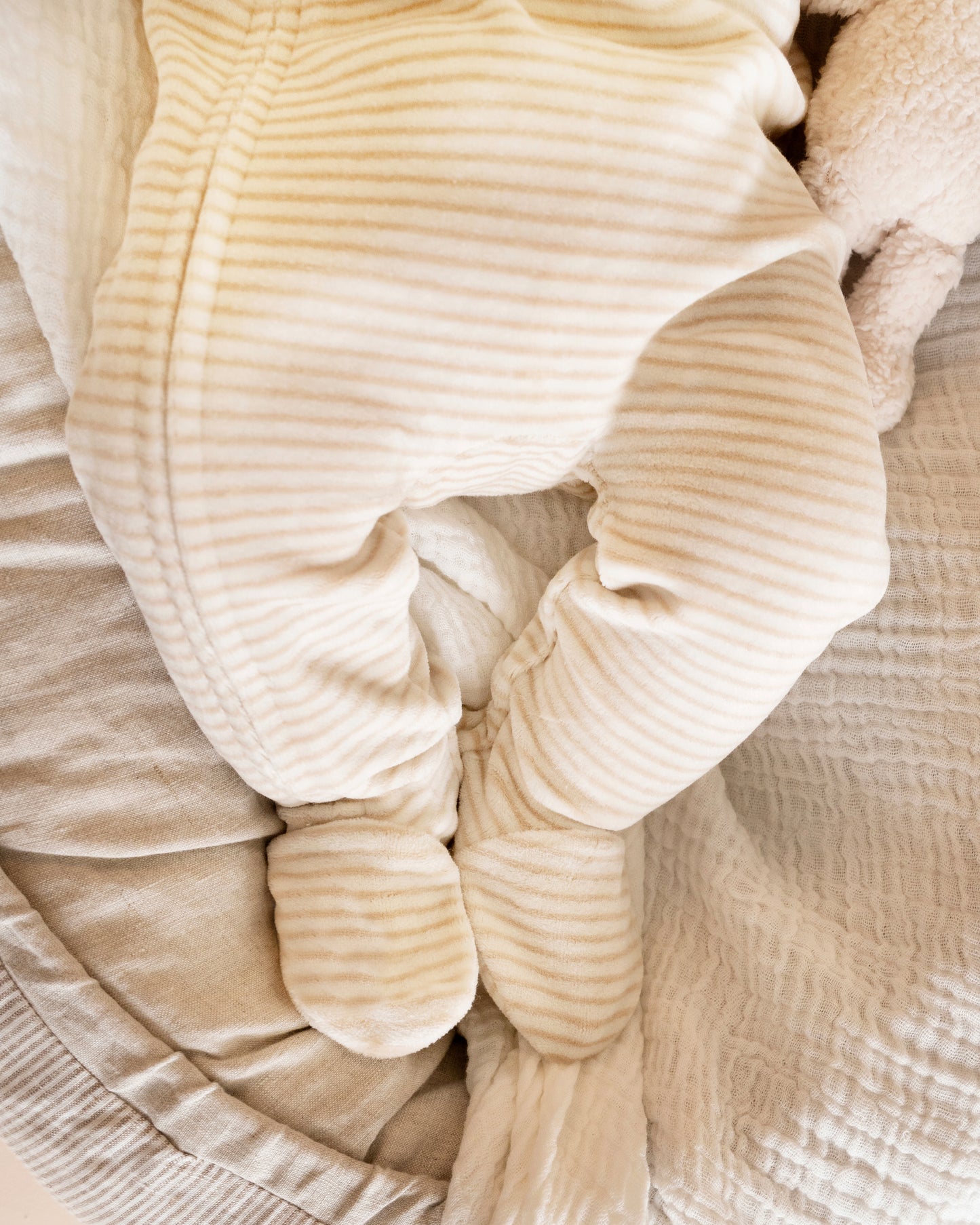 Hunter Stripe Velour Zip Onesie