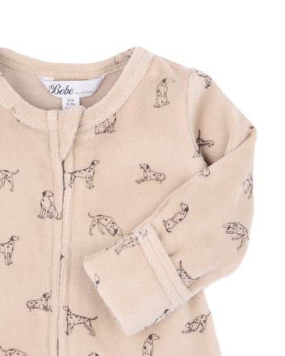 Otto Verlour Zip Onesie