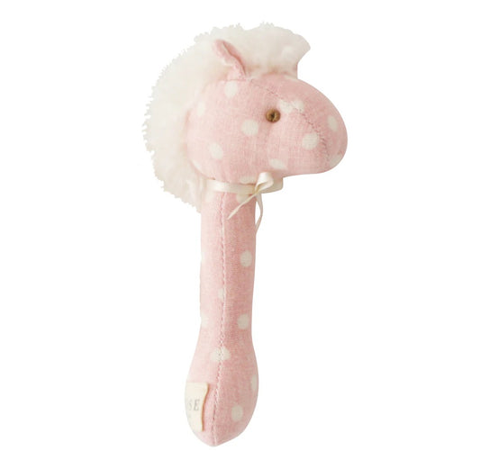 Horse Stick Rattle - Pink