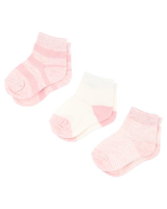 3 pack socks - pink multi