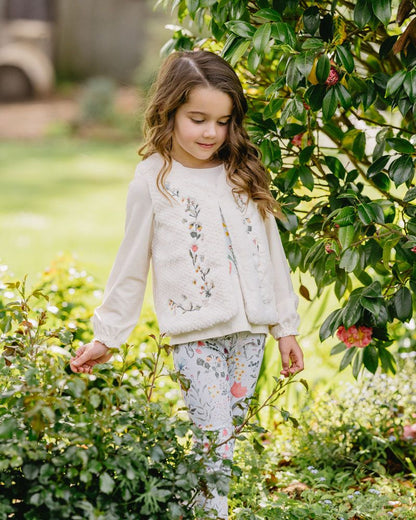 Botanica Embroidered Faux Fur Vest (1-7y)