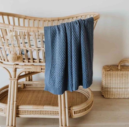 Diamond Knit Baby Blanket - River