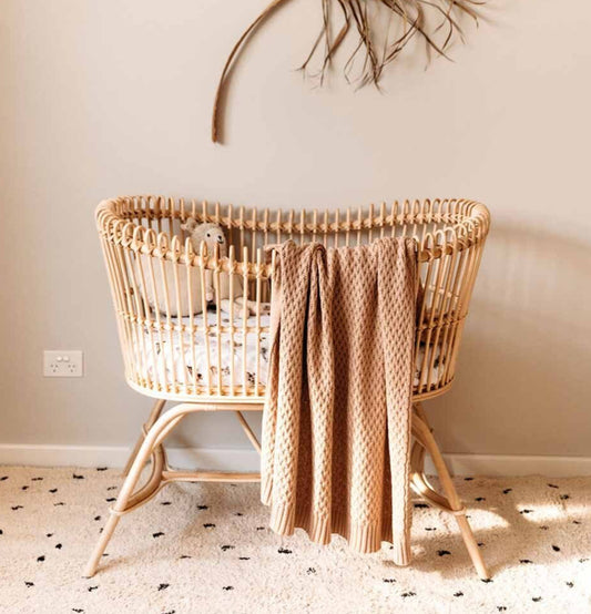 Diamond Knit Baby Blanket - Hazelnut