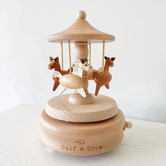 Wooden Musical Carousel - Horses
