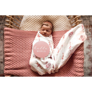 Diamond Knit Baby Blanket - Rosa